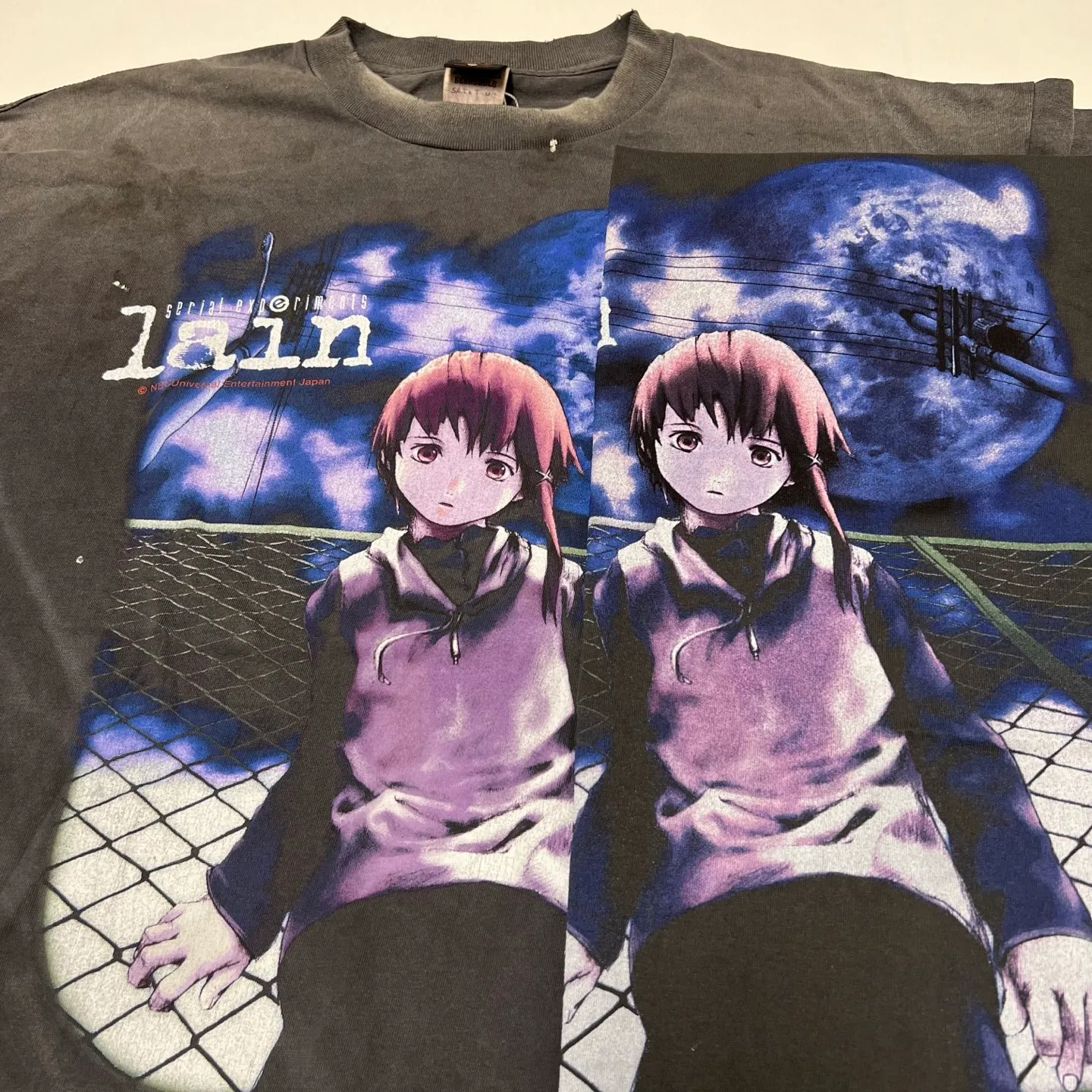 Printing proofing SAINT Mxxxxxx × serial experiments lain × GEEKS RULE GS_SS TEE/LAIN/BLK Sci-fi masterpiece anime <Ringtone> co-branded Ringtone co-branded distressed short-sleeves Washed black S-XL Super rich and delicate printing technology perfectly shows the authentic details Customized co-branded accessories The real correct version Ready-made garments Assute dyeing Washed to make old Maliu water faded